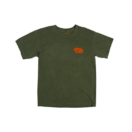 River Wheel Co - Arrowhead Tee (Orange on Hemp Green)