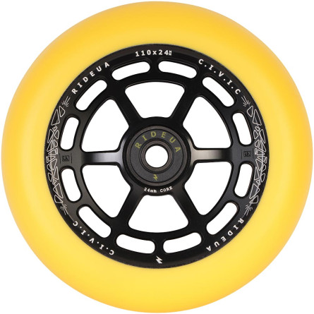 UrbanArtt Civic Wheels - 110 x 24mm - Black/Yellow