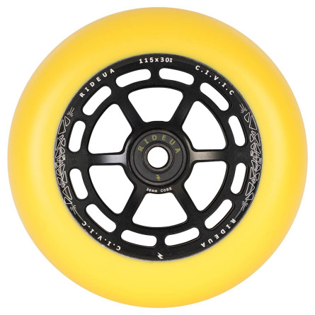 UrbanArtt Civic Wheels - 115 x 30mm - Black/Yellow