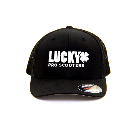 Lucky Solid Logo Trucker Mesh Hat - Black