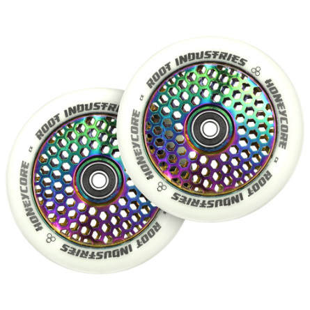 Root Industries 110mm Honeycore Wheels White Urethane Wheels Parts Broadway Pro Scooters