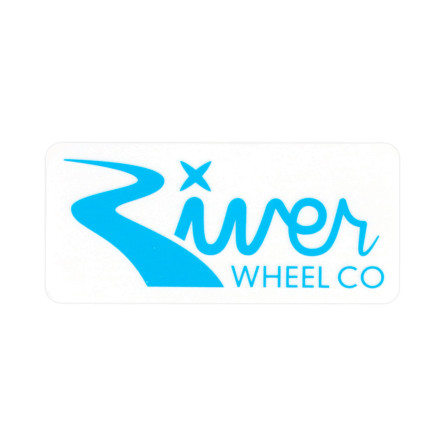 River Wheels Rectangle Small Sticker Blue/White