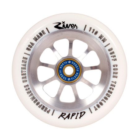 River Wheel Co - "Blizzard" Rapids 110mm Wheels (White on Raw)