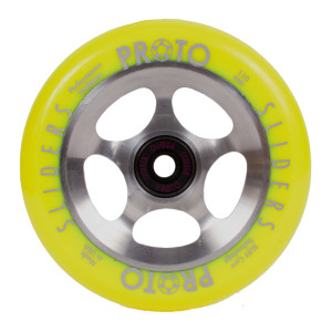 PROTO - StarBright Sliders 110mm Wheels - Neon Yellow on RAW