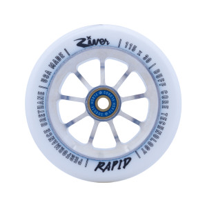River Wheel Co - "Blizzard" Rapid 115 x 30mm Wheels (White on Raw)